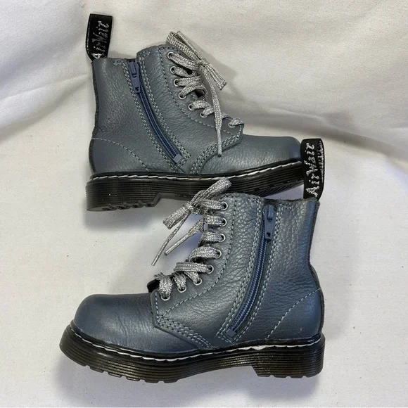 Dr. Martens 1460 Pascal T Docs Toddler Kids Size 8 Pascal Gunmetal Gray Boots - Picture 4 of 11